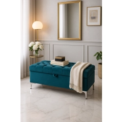 Kufer Pikowany CHESTERFIELD  Turkus  Q-1 Rozmiary od 50 cm do 200 cm